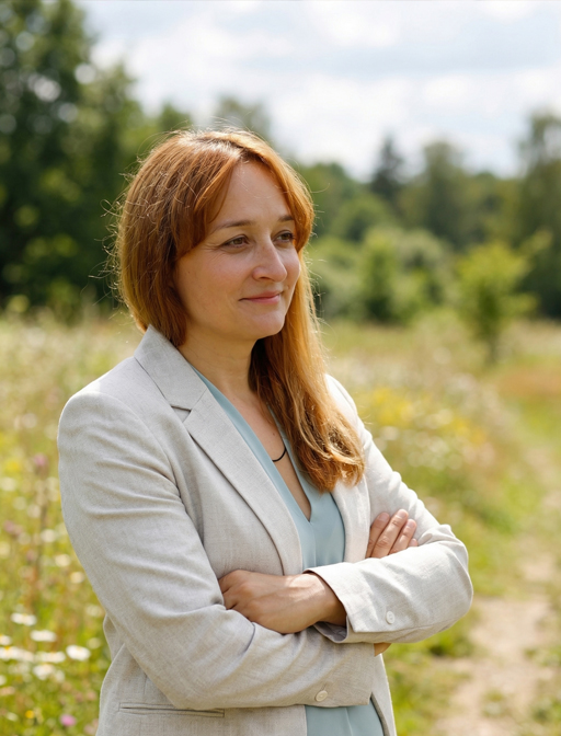 Bild für das Angebot. Ekaterina steht in der Natur